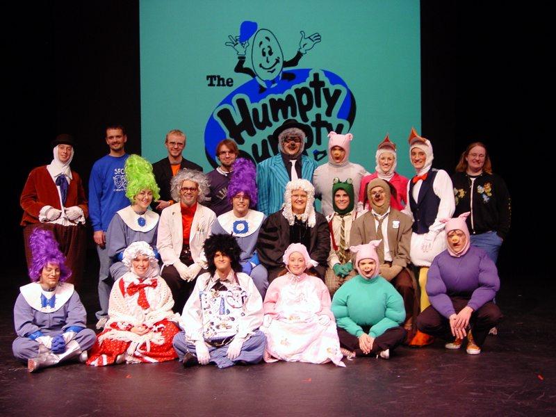 Cast photo of The Humpty Dumpty Mystery at State Fair Community College in Sedalia, Missouri.