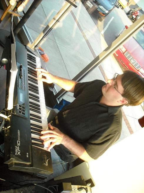 Samuel Stokes and Jarrod Warren playing jazz music at JP Coffee in Lee's Summit, MO